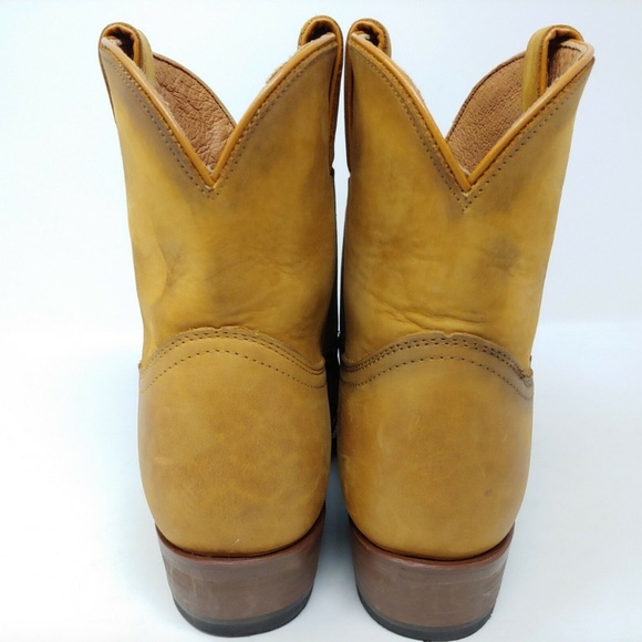 Frye Billy Short Western Boots Cognac Leather - Picture 4 of 6